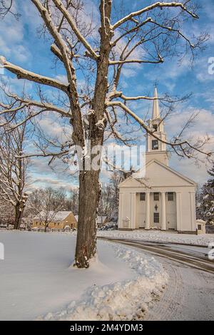 The Phillipston Congregational Church on the Town Common, Phillipston, MA Stock Photo