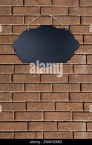 String. Sign Board Black Empty Sign Board with string for hanging on wall Stock Photo - Alamy