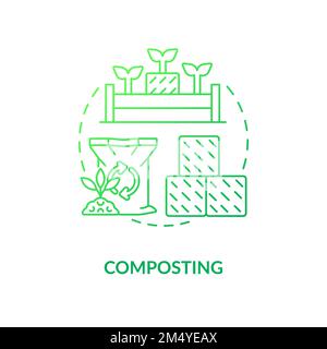 Composting green gradient concept icon Stock Vector