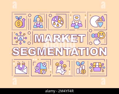 Market segmentation word concepts orange banner Stock Vector