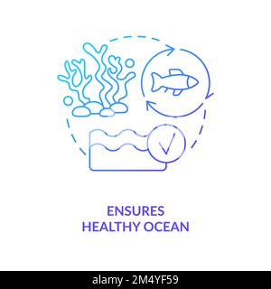 Ensures healthy ocean blue gradient concept icon Stock Vector
