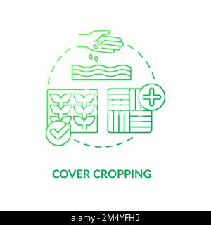 Cover cropping green gradient concept icon Stock Vector