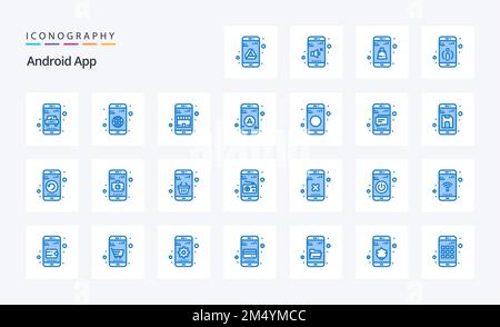 Android App Blue Icon Pack 5 Icon Design. mobile app. smartphone. app ...