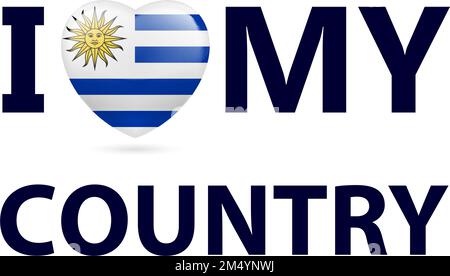 Heart with Uruguayan flag colors. I Love My Country - Uruguay Stock Vector