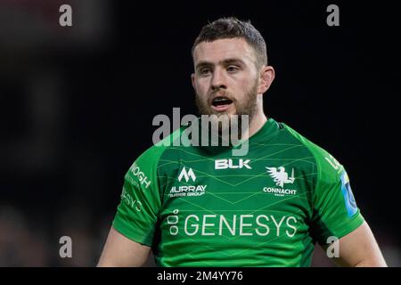 Galway, Ireland. 23rd Dec, 2022. Josh Murphy of Connacht during the United Rugby Championship Round 10 match between Connacht Rugby and Ulster Rugby at the Sportsground in Galway, Ireland on December 23, 2022 (Photo by Andrew SURMA/ Credit: Sipa USA/Alamy Live News Stock Photo