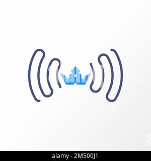 Letter W font like Crown and signal shape image graphic icon logo design abstract concept vector stock. Can be used as symbols related to network. Stock Vector