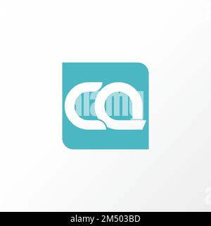 Simple letter CA or OA font in connected image graphic icon logo design abstract concept vector stock. can be used as typographic or initial. Stock Vector