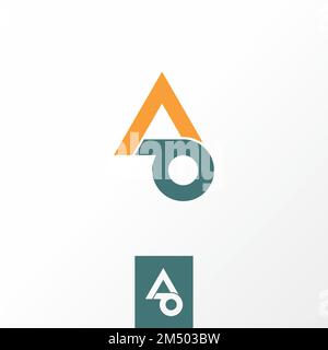 letter or word AO font in connected image graphic icon logo design abstract concept vector stock.  used as symbol associated with initial or monogram Stock Vector