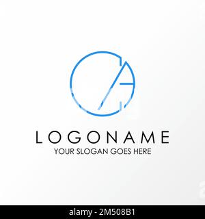 letter or word CA font inside a circle image graphic icon logo design abstract concept vector stock. symbol associated with initial or monogram Stock Vector