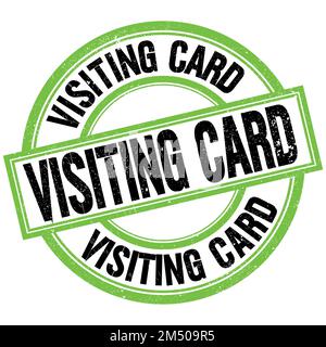 VISITING CARD text written on green-black round stamp sign Stock Photo