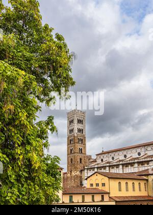 View Over The Old Town Of Lucca In Italy. Stock Photo