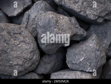 Abstract Background Texture Of Coal, An Irresponsible Fossil Fuel Stock Photo