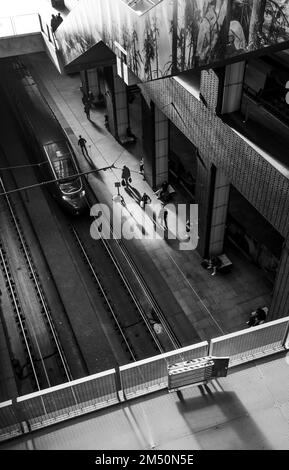 Antwerp, Belgium 12:3:2022 Central train station platforms in Antwerp. Stock Photo