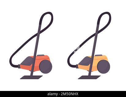 Vacuum cleaner semi flat color vector object set Stock Vector