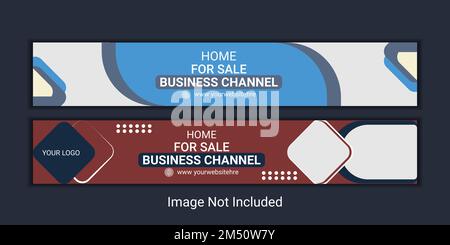 YouTube channel banner cover photo design for real estate business Stock Vector