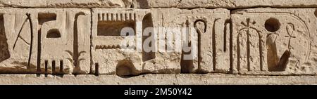 The Temple of Medinet Habu, West Bank of the Nile Luxor,  Egypt Stock Photo