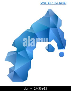 Map of Water Island. Low poly illustration of the island. Purple ...