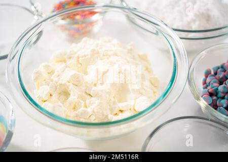 Unicorn hot chocolate mix Stock Photo