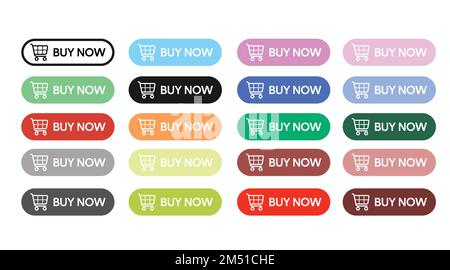Buy Now Button Set. Vector isolated editable illustration set Stock Vector