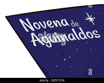 Traditional 'Novena de Aguinaldos' (written in Spanish) book with starry sky and Star of Bethlehem. Stock Vector