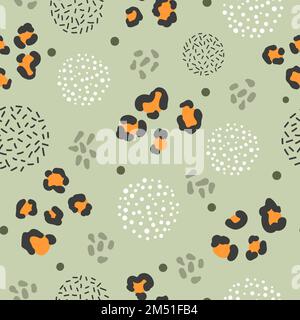 Seamless abstract pattern with leopard print Stock Vector