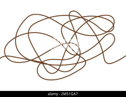 Abstract tangled texture. Random chaotic lines. Hand drawn object from the beginning and the end. Vector illustration. Stock Vector