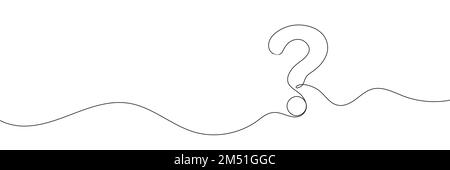 Question mark linear background. One continuous drawing of a question mark. Stock Vector