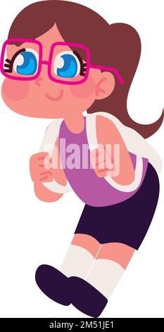 cute girl back to shcool Stock Vector