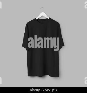 Mockup of a black oversized t-shirt on a sexy naked girl in panties,  isolated on background in the studio. Fashion womens clothing template for  design Stock Photo - Alamy