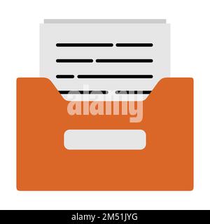 Document in a folder vector illustration flat icon. Can also be used for education, academics , business and science. Suitable for use on web apps, mo Stock Vector
