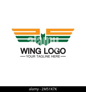 W letter for wings logo design, combination w letter and wings Stock Vector