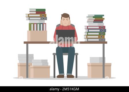 Lot of paperwork. Office routine. Vector. Stock Vector