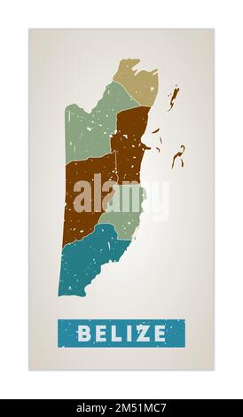 Detailed vector map poster of Belmopan city administrative area. Blue ...