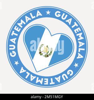 Guatemala heart flag badge. From Guatemala with love logo. Support the country flag stamp. Vector illustration. Stock Vector