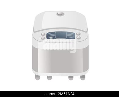 Slow cooking crock pot automatic multi cooker vector illustration isolated on white background Stock Vector