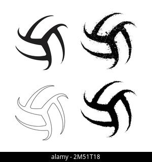Volleyball symbol silhouettes Stock Vector