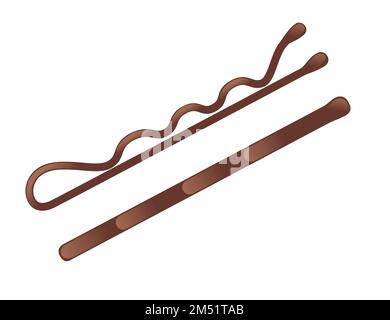 Bobby pin steel hair accessory vector illustration isolated on white background Stock Vector