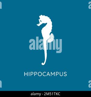Seahorse logo. Flat design vector illustration Stock Vector