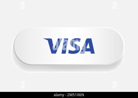 Visa logo sign on white button. Stock Vector