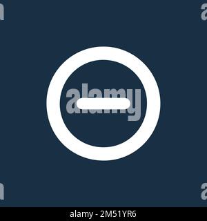 A round white icon of a plus symbol on dark blue background. Basic mathematical symbol. Stock Vector