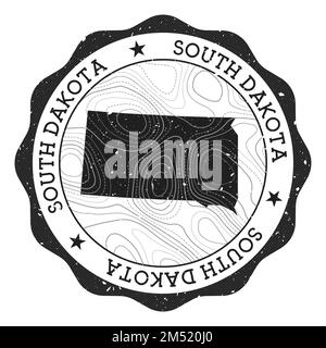 South Dakota map with stamp vintage vector background Stock Vector ...