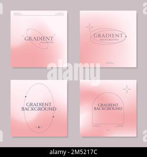 Set of minimalistic soft gradient background templates. elegant soft blur texture in pastel warm colors. Vector design for covers, posters, flyers, pr Stock Vector