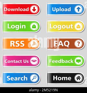 Set of Web Tabs, vector eps10 illustration Stock Vector