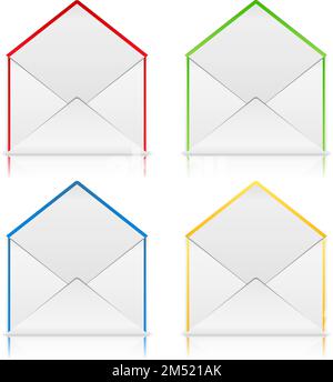 Set of open envelopes, vector eps10 illustration Stock Vector