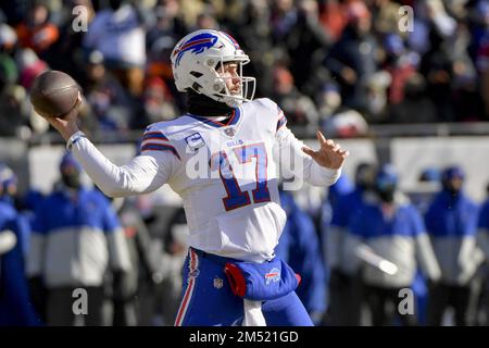 December 24, 2022 - Buffalo Bills quarterback Josh Allen (17) looks over  the defense during football game at the Chicago Bears in Chicago, IL  (Credit Image: Gary E. Duncan Sr/CSM/Sipa USA)(Credit Image: ©