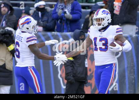 Buffalo Bills wide receiver Isaiah McKenzie (6) warms up before playing  against the New York Jets in an NFL football game, Sunday, Dec. 11, 2022,  in Orchard Park, N.Y. Bills won 20-12. (