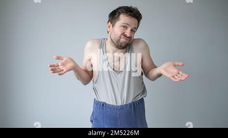 Emotional senior man not sure for something. Stock Photo