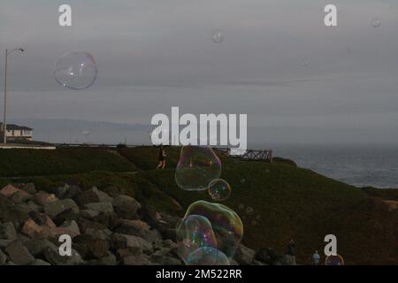 Bubbles along West Cliff Stock Photo