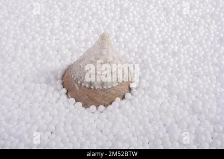 On little white polystyrene foam balls Stock Photo