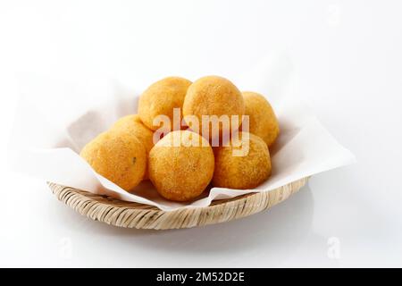 Thai Fried Sweet Potato Balls or Kanom Kai Nok Krata, Thai Dessert. Popular as Bola Ubi in Indonesia Stock Photo